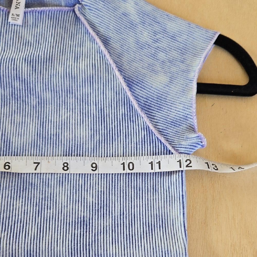 104 NWT Zenana Outfitters Blue Stone Washed Ribbed Seamlessm Top Sm/Md...Lg/XL - Picture 7 of 10
